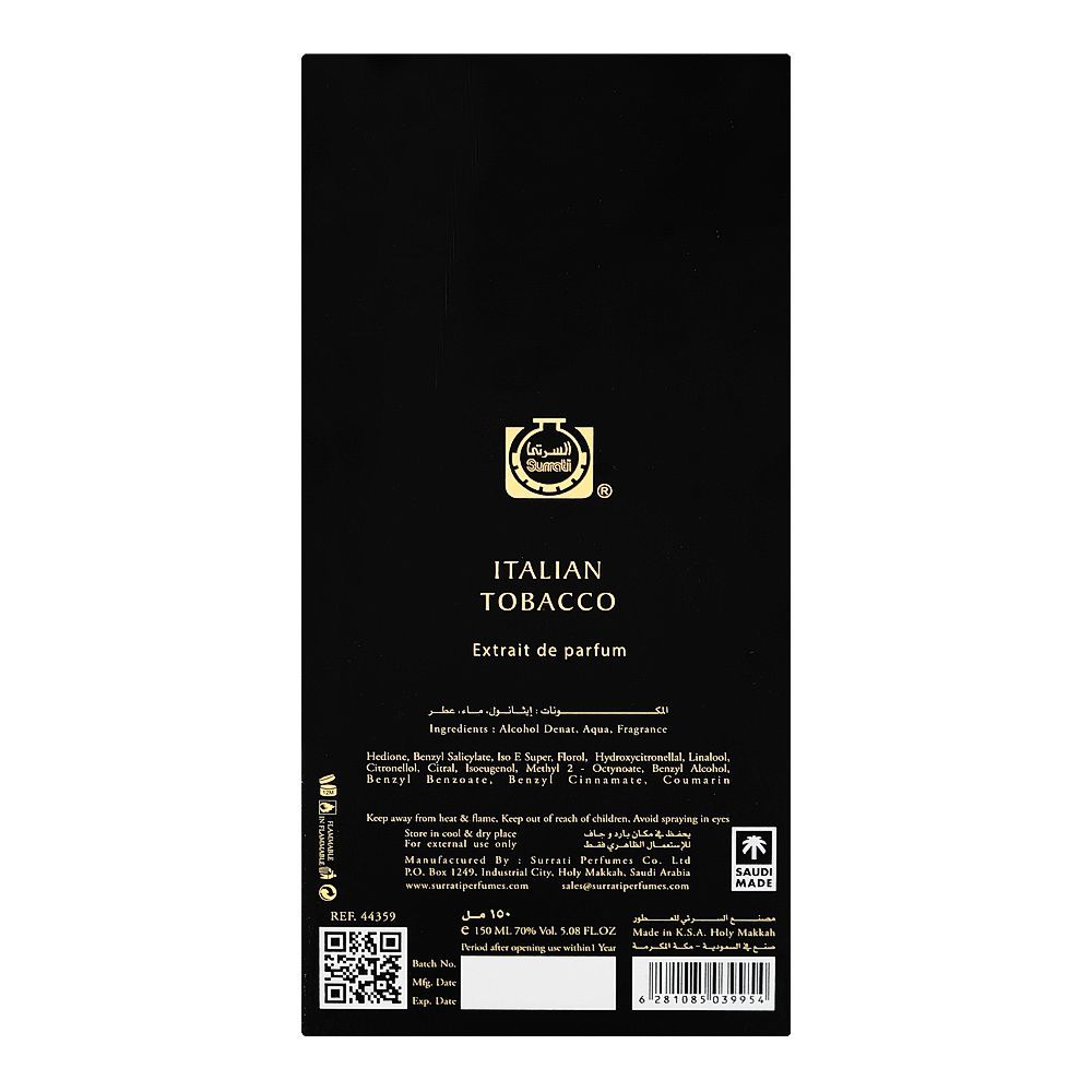 Italian Tobacco Perfume from Al-Surrati - 150ml | Unisex