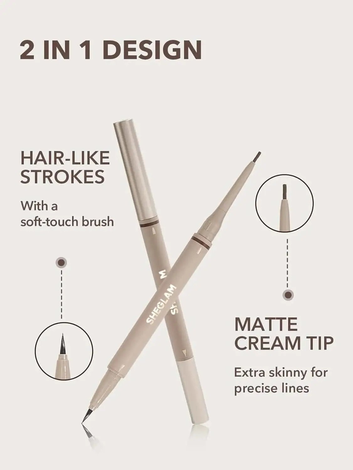 SHEGLAM Brows On Demand 2-in-1 Eyebrow Pencil & Gel