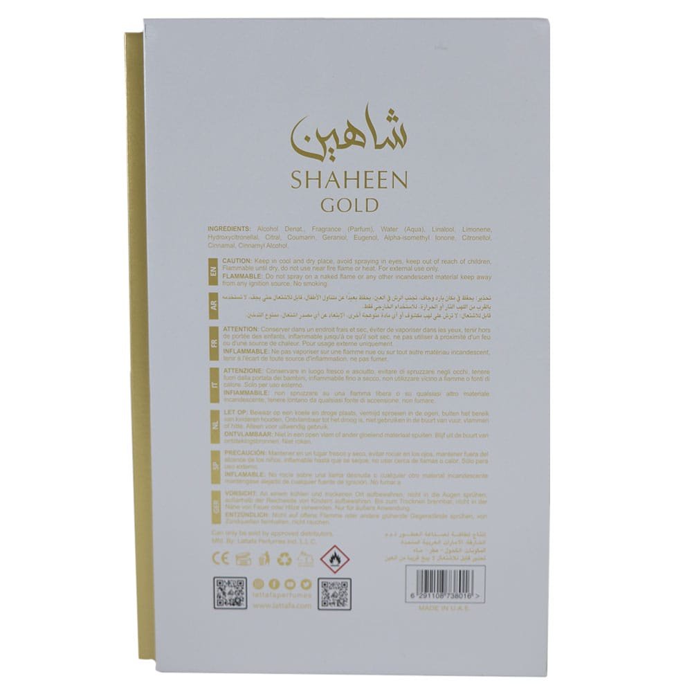 Shaheen Gold by Lattafa Pride - 100ml | Unisex