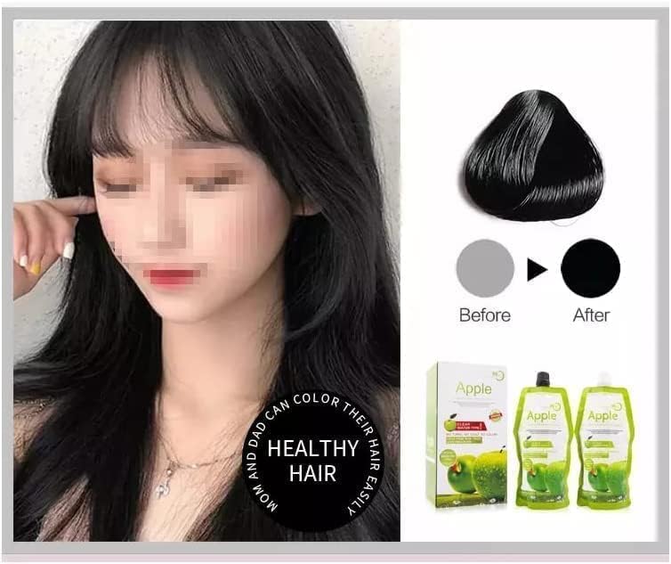 Apple Coloring Cream 96 Dark Black - Ammonia Free for Hair and Beard