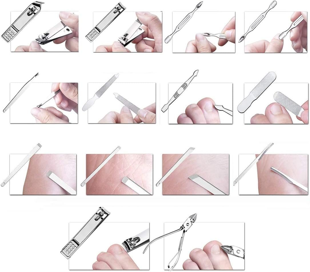 19-piece complete pedicure and manicure set for personal care