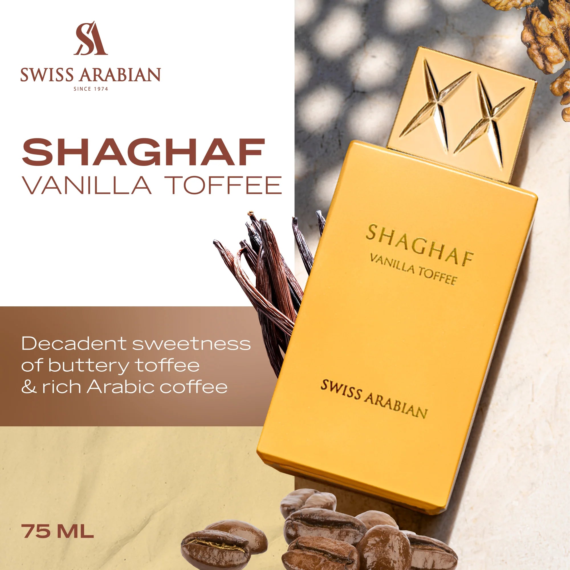 Swiss Arabian Shaghaf Vanilla Tonka Eau de Parfum - 75ml