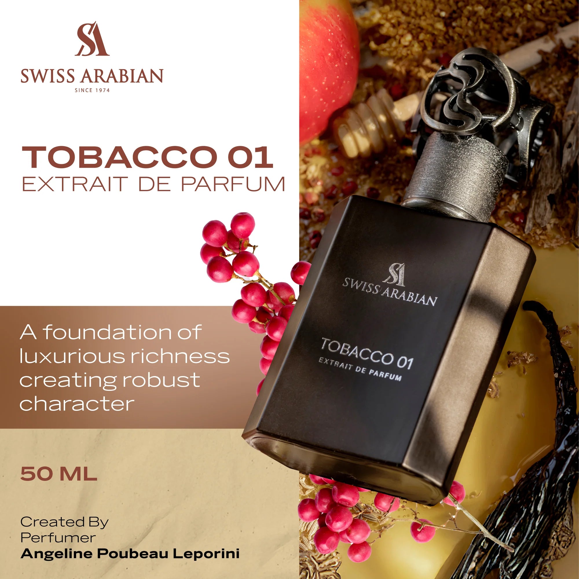 Swiss Arabian Tobacco 01 Concentrated Perfume - 50 ml Unisex