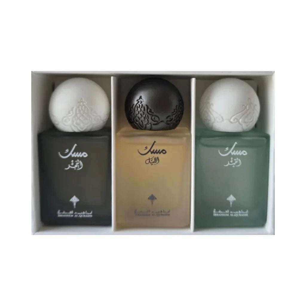 Ibrahim Al Qurashi Elite Musk Collection | 3 x 75ml + Box of 3 Mini Perfumes | Unisex