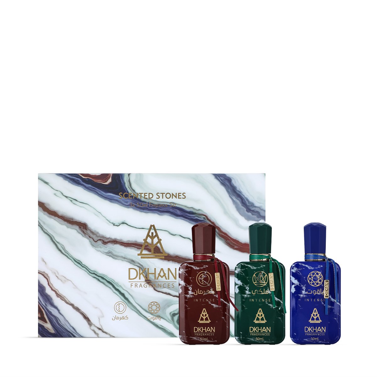 مجموعة عطور سنتد ستونز من دخان – 3 × 50 مل | للجنسين