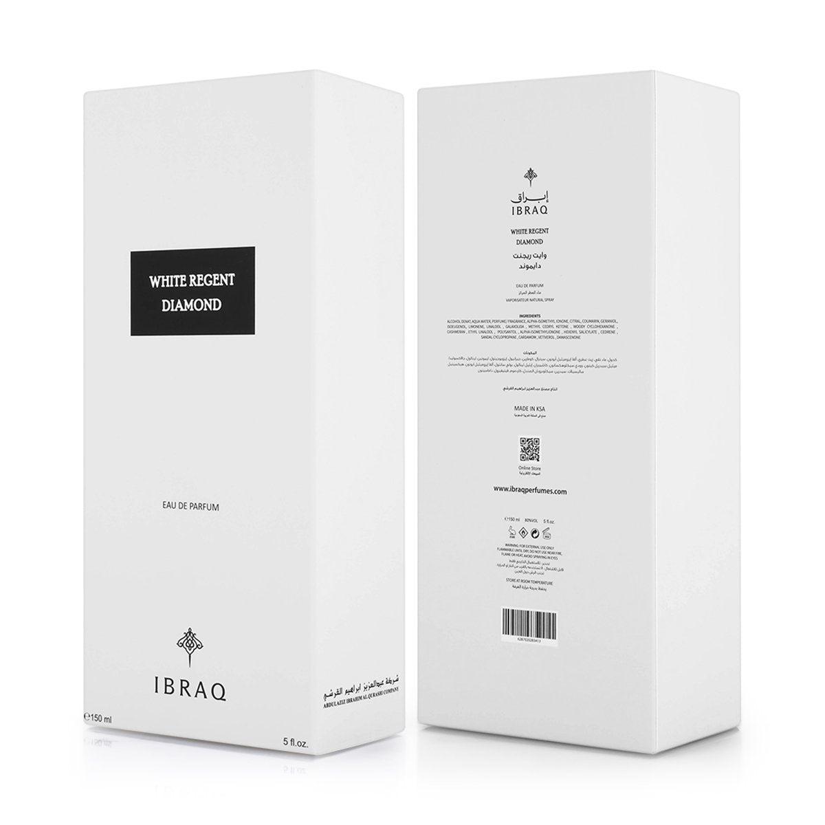 Ibrahim Al Qurashi White Regent Diamond Perfume - 150ml | Unisex