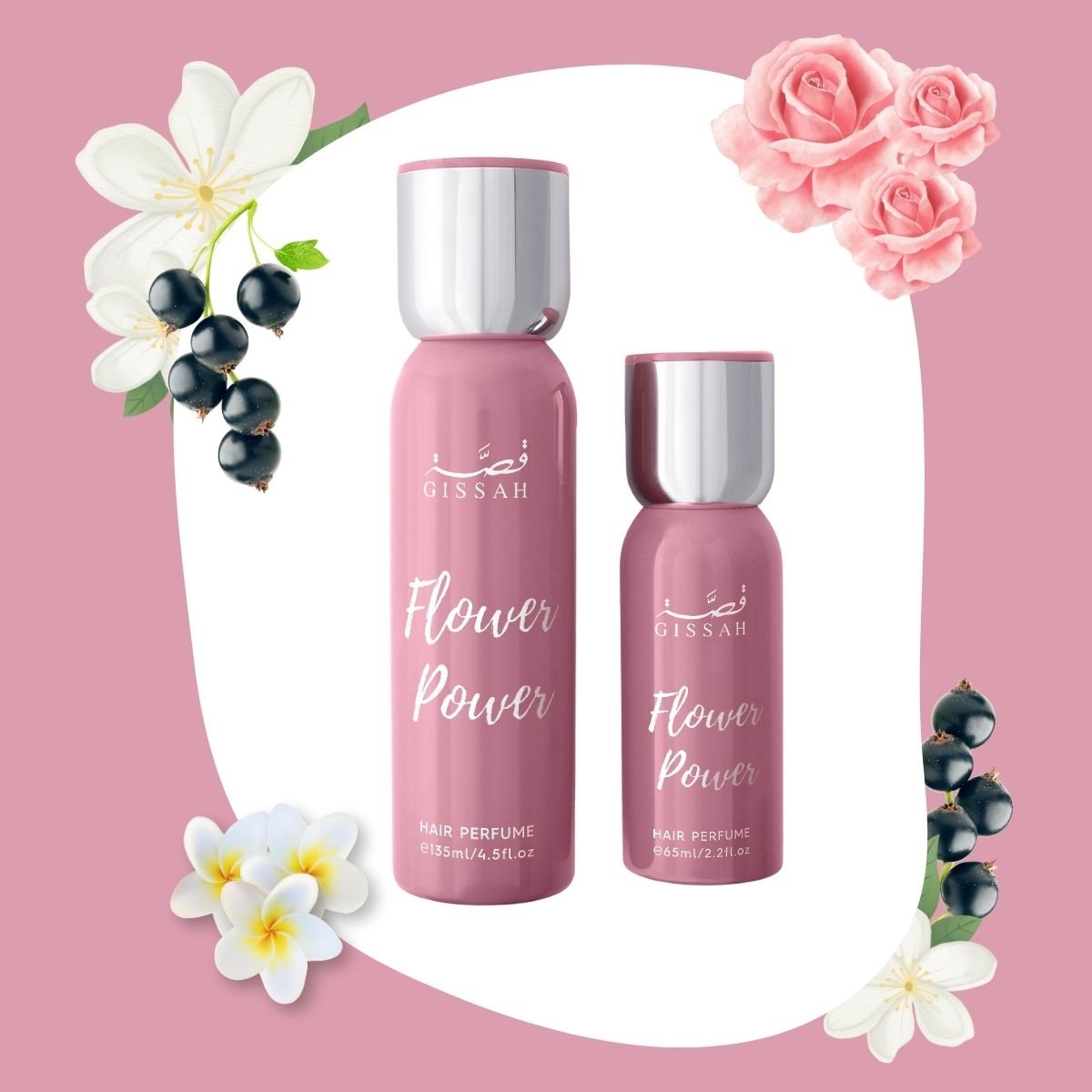 Flower Power Hair Mist Collection by Qissa - 135 ml + 65 ml | For Women