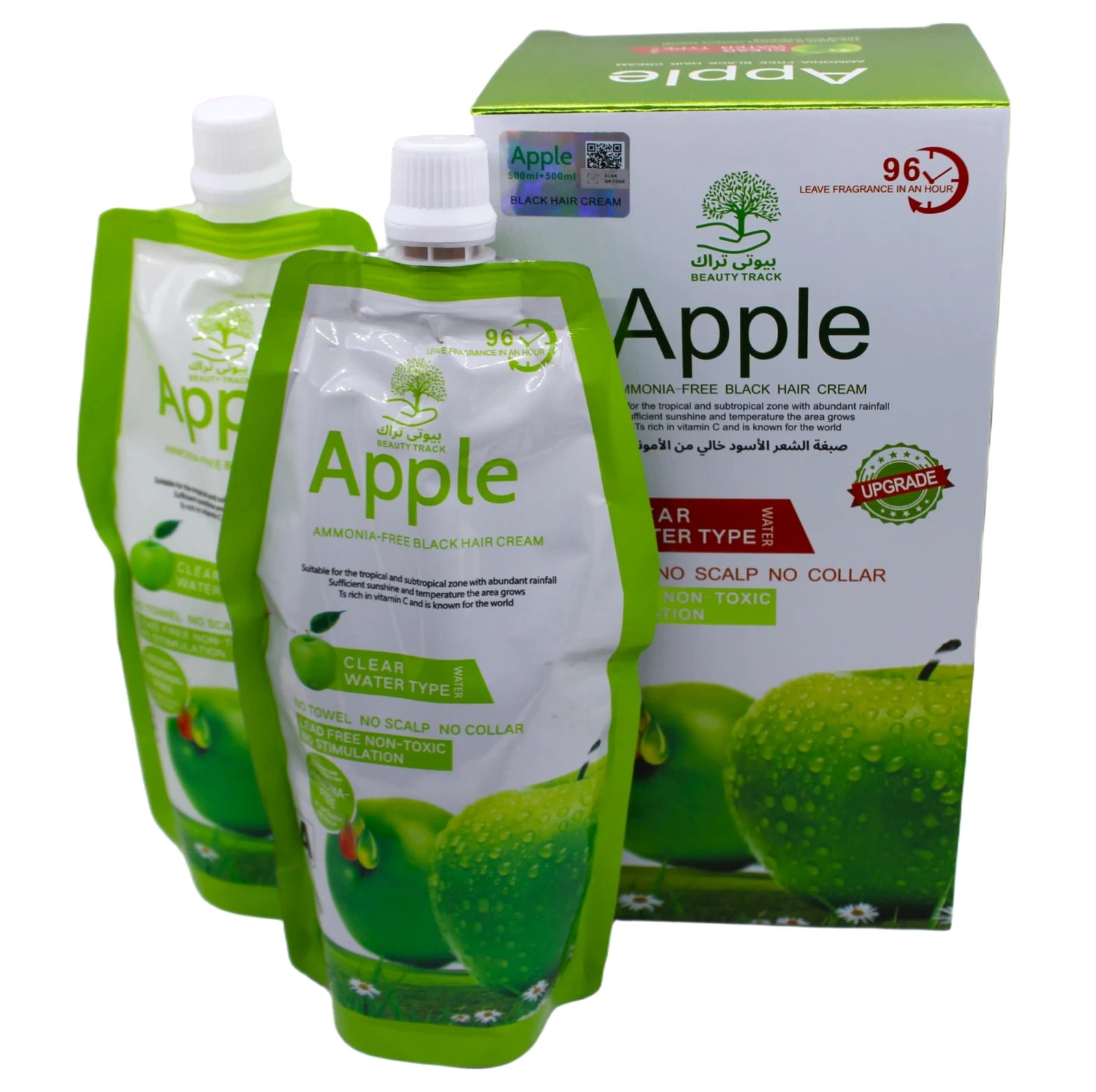 Apple Coloring Cream 96 Dark Black - Ammonia Free for Hair and Beard